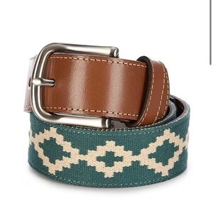 Class Club Boys Geometric Pattern Leather Belt